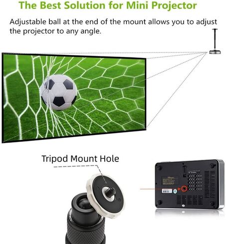 Boewill Universal Projector Mount Projector Mount حامل ثلاثي الأرجل مع ارتفاع قابل للتمديد بطول 9-15.75 بوصة / 20-40 سم دوران 360 درجة لجهاز عرض صغير وكاميرا CCTV DVR (أسود) in Kuwait