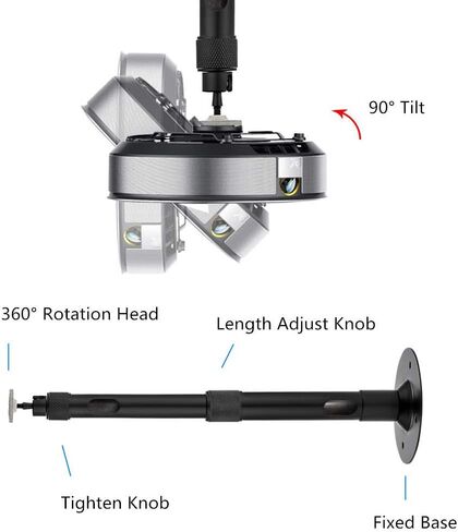 Boewill Universal Projector Mount Projector Mount حامل ثلاثي الأرجل مع ارتفاع قابل للتمديد بطول 9-15.75 بوصة / 20-40 سم دوران 360 درجة لجهاز عرض صغير وكاميرا CCTV DVR (أسود) in Kuwait