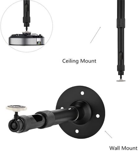 Boewill Universal Projector Mount Projector Mount حامل ثلاثي الأرجل مع ارتفاع قابل للتمديد بطول 9-15.75 بوصة / 20-40 سم دوران 360 درجة لجهاز عرض صغير وكاميرا CCTV DVR (أسود) in Kuwait