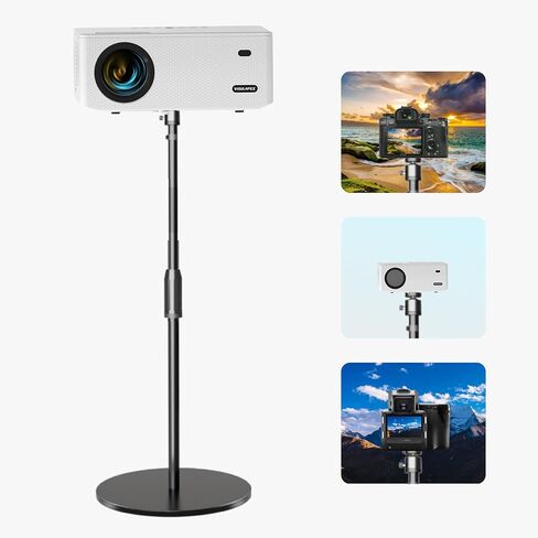 VISULAPEX Upgraded Projector Stand, Height Adjustable 32~64 Inch 360° Rotatable 90° Tiltable Universal Projector Shelf Mount Compatible with Video Vlog DVR Camera for Home Office in Kuwait