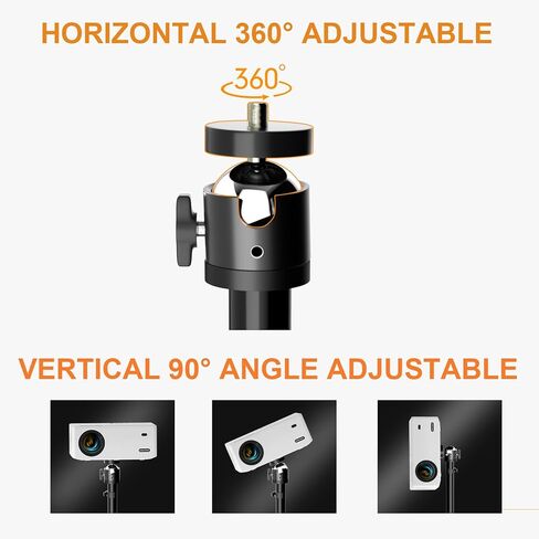 VISULAPEX Upgraded Projector Stand, Height Adjustable 32~64 Inch 360° Rotatable 90° Tiltable Universal Projector Shelf Mount Compatible with Video Vlog DVR Camera for Home Office in Kuwait