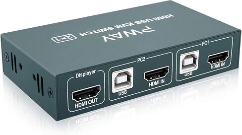 2 منفذ مربع HDMI من KVM Switch ، UHD 4K عند 30Hz & 3D & 1080P ، مع كابلين USB و2 HDMI ، متوافق مع نظام Win Vista, Win 7, Win 8. 1, Win 10, Mac OS X أو Greater, Linux, Unix وغيرها in Kuwait