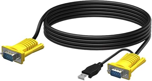 كابل USB KVM بطول 10 أقدام متصل بمفاتيح KVM VGA، وكابل 2 في 1 VGA KVM USB للوحة المفاتيح/الماوس وكابلات الشاشة لـ 801UKL in Kuwait