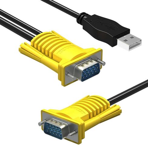 كابل USB KVM بطول 10 أقدام متصل بمفاتيح KVM VGA، وكابل 2 في 1 VGA KVM USB للوحة المفاتيح/الماوس وكابلات الشاشة لـ 801UKL in Kuwait