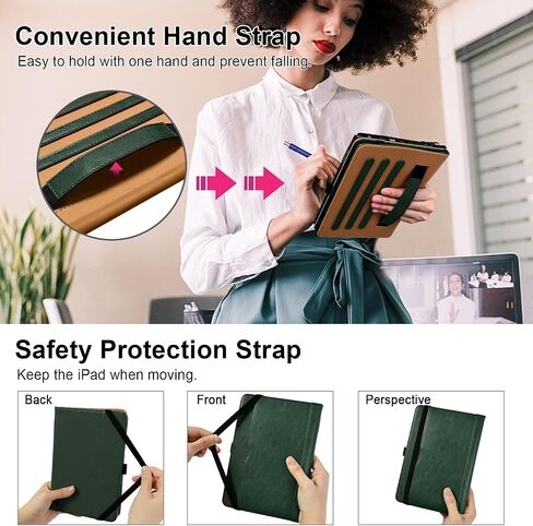 حافظة Grifobes [فقط لإصدار 2022/2020 من الجيل الثاني عشر/العاشر] Kindle Fire HD 8/8 Plus، غطاء فوليو من جلد البولي يوريثان الفاخر مع غطاء ذكي للإيقاظ/النوم التلقائي مع حامل يد/قلم مدمج، أسود + بني in Kuwait