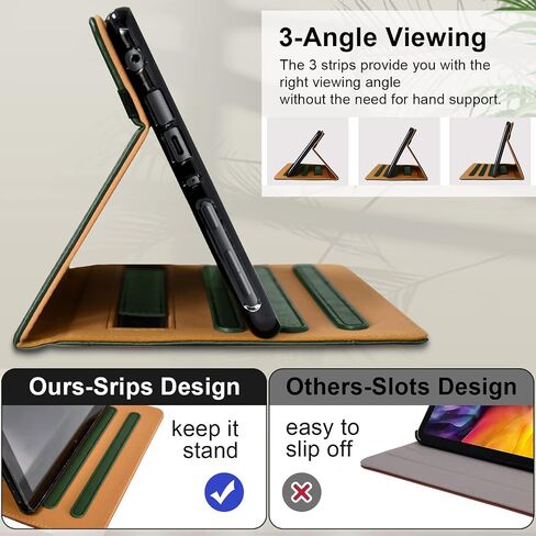 حافظة Grifobes [فقط لإصدار 2022/2020 من الجيل الثاني عشر/العاشر] Kindle Fire HD 8/8 Plus، غطاء فوليو من جلد البولي يوريثان الفاخر مع غطاء ذكي للإيقاظ/النوم التلقائي مع حامل يد/قلم مدمج، أسود + بني in Kuwait