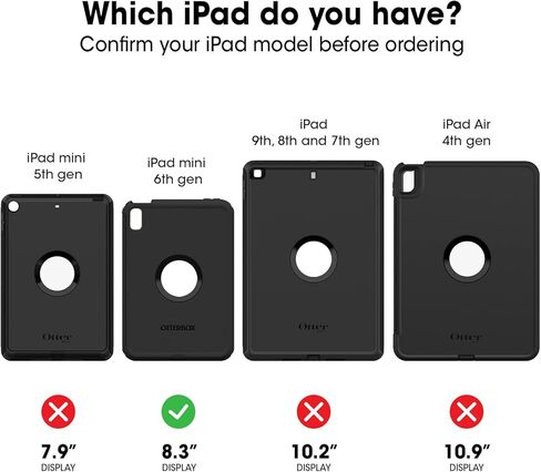 حافظة OtterBox TRUSTYWASH لجهاز iPad Mini 6TH Gen - قلوب وحرف يدوية، بولي كربونات (أحمر) in Kuwait