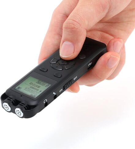 مسجل صوت رقمي 32GB للمحاضرات والاجتماعات، اجهزة تسجيل محمولة مع سماعة رأس، تشغيل، خط داخلي، قابل لاعادة الشحن بمنفذ USB in Kuwait