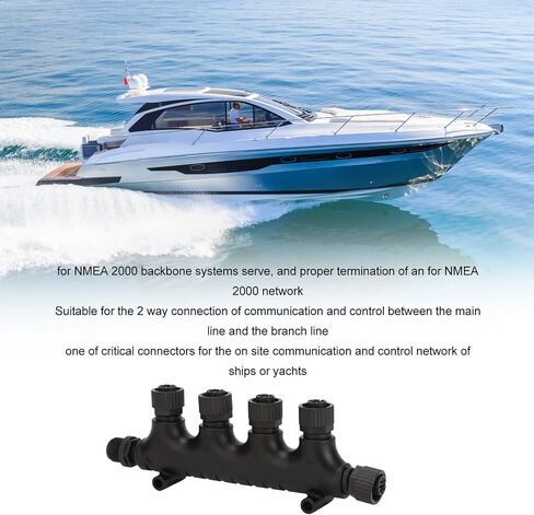 لموصل N2K متعدد المنافذ T، لموصل NMEA 2000 N2K 4 منافذ تي شيرت M12 5 Pin IP67 مقاوم للماء لشبكات Lowrance in Saudi Arabia