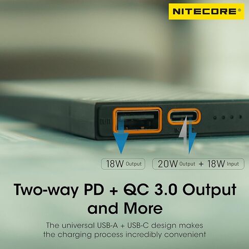 Nitecore NB10000 GEN2 شاحن محمول 10000mAh شحن سريع قوة البنك بطارية مزدوجة الإخراج لعلامة الهاتف الخليوي in Saudi Arabia