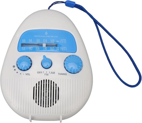 Waterproof Shower Radio, AM FM Radio Built in Speaker, Portable ABS Bathroom Radio Adjustable Volume, for Bathroom Outdoor Use in Saudi Arabia