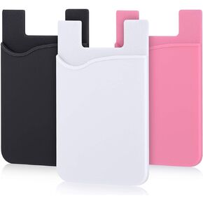Adhesive Phone Card Holder,Phone Wallet Stick On Card Holder Back of Phone | 3 Pack Silicone Credit Card Holder for Phone Case,Sticky Wallet Pouch Business Card Sleeve for iPhone 17,iPad,Galaxy,Android in Saudi Arabia