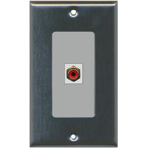 RiteAV - 1 RCA Red for Subwoofer Audio Port Wall Plate Decorative - White in Kuwait