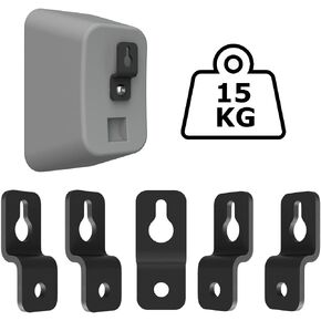 Speaker Wall Mount Brackets - Slim Satellite Design, Universally Compatible for Bose & Most Brands, Heavy Duty Holds 33 lbs, Industrial Metal, M5 M6 UNC 1/4-20 Screws (5 Pack, Black) in Kuwait