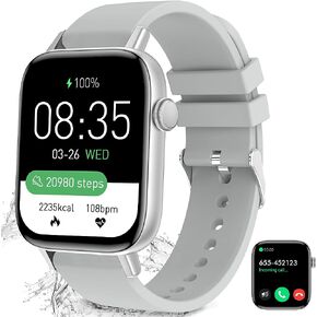 1.9'' Smart Watch Answer Make Call Smartwatch Fitness Tracker for Android Phones, 25 Sport Modes Smart Watch for iPhone Compatible with Heart Rate Monitor SpO2 Sleep Step Counter for Men Women Teens
