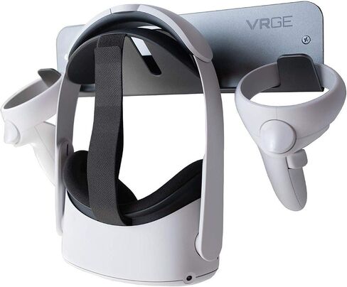 حامل تخزين مثبت على الحائط VRGE VR - لجهاز Meta/Oculus Quest 2 - Rift-S - HTC Vive Pro - Sony Playstation PS5 VR2 - مؤشر الصمام وسماعات الواقع المختلط in Kuwait