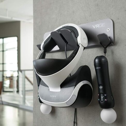 حامل تخزين مثبت على الحائط VRGE VR - لجهاز Meta/Oculus Quest 2 - Rift-S - HTC Vive Pro - Sony Playstation PS5 VR2 - مؤشر الصمام وسماعات الواقع المختلط in Kuwait