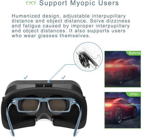 نظارات الواقع الافتراضي من ثافيكزي للموبايلات، نظارات الواقع الافتراضي ثلاثية الابعاد للجوال، نظارات الواقع الافتراضي للافلام والالعاب ثلاثية الابعاد، متوافقة مع جوالات اندرويد/iOS من 4.7 الى 7 انش in Kuwait
