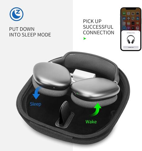 Smart Case for Apple AirPods Max 2 Supports Sleep Mode, Hard Travel Bag | Hard Organizer, Portable Carry Protective Cover, Shockproof Storage Bag for Daily Travel, Fits AirPods Max 2&1 Headphones in Kuwait