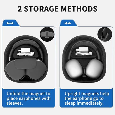 Smart Case for Apple AirPods Max 2 Supports Sleep Mode, Hard Travel Bag | Hard Organizer, Portable Carry Protective Cover, Shockproof Storage Bag for Daily Travel, Fits AirPods Max 2&1 Headphones in Kuwait