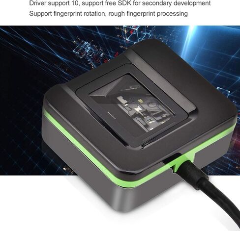 ديرور قارئ بصمات الاصابع بمنفذ USB، قارئ بصمات الاصابع البيومترية ونظام التحكم في الوصول للحضور للمنزل والمكتب، اسود in Kuwait