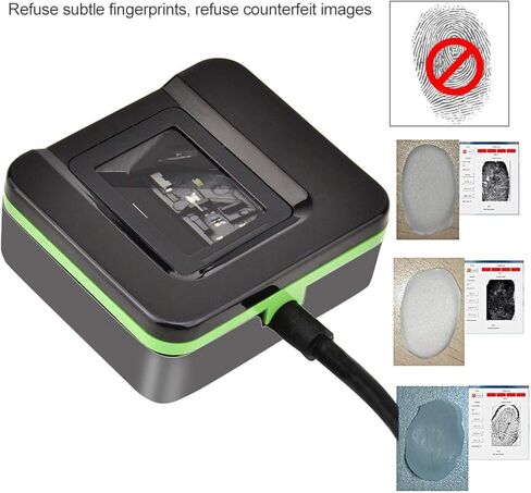 ديرور قارئ بصمات الاصابع بمنفذ USB، قارئ بصمات الاصابع البيومترية ونظام التحكم في الوصول للحضور للمنزل والمكتب، اسود in Kuwait
