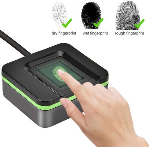 ديرور قارئ بصمات الاصابع بمنفذ USB، قارئ بصمات الاصابع البيومترية ونظام التحكم في الوصول للحضور للمنزل والمكتب، اسود in Kuwait