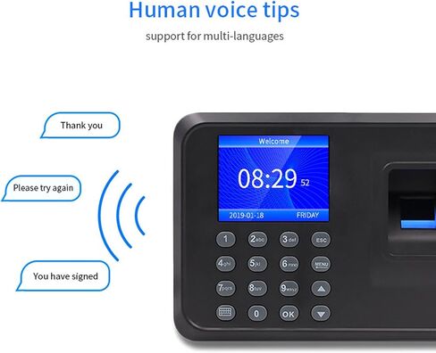 Fingerprint Time Clock, Biometric Fingerprint Machine, Employee Time Clock Recorder, Employee Checking in Recorder for Small Enterprises in Saudi Arabia