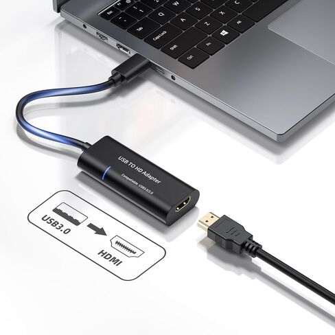 FLY KAN USB 3.0 to HDMI Adapter - 1080p (1920x1080) / Compact USB Type-A to HDMI Display Adapter Converter for External Graphics Video Card - Windows Only in Saudi Arabia
