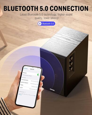 Donner Active Bookshelf Speakers with 60W RMS Powered, Long Stroke Stereo Speakers with Bluetooth 5.0/Coax/Opt/USB DAC/Double RCA Input and Subwoofer Output, Home Audio System - A40D in Saudi Arabia