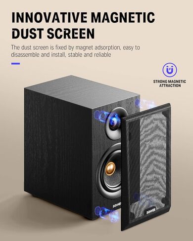 Donner Active Bookshelf Speakers with 60W RMS Powered, Long Stroke Stereo Speakers with Bluetooth 5.0/Coax/Opt/USB DAC/Double RCA Input and Subwoofer Output, Home Audio System - A40D in Saudi Arabia