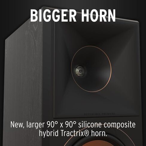 زوج مكبرات الصوت على رف الكتب Klipsch Reference Premiere RP-600M II مع قرن Tractrix الهجين الجديد كليًا الأكبر حجمًا 90 درجة × 90 درجة، ومكبرات صوت سيراميكية مقاس 6.5 بوصة لصوت المسرح المنزلي الديناميكي باللون الأبنوسي in Saudi Arabia