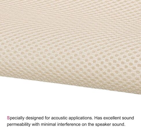 MECCANIXITY Speaker Grill Cloth 20 x 55 Inch Stereo Mesh Fabric Protective Dustproof Cloth for Home Speaker Repair Beige in Kuwait