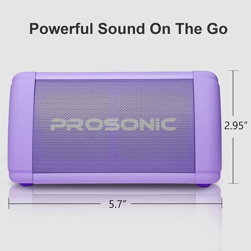 Prosonic BT3 Portable Wireless Bluetooth Speaker with 10W Stereo Sound & Bass Boost -Rich Sound & Intense Bass -Bluetooth 5.0 -Microphone -IPX5 - in & Outdoor Speaker (Purple) in Saudi Arabia