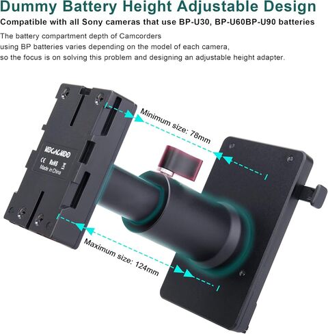 Adjustable Fully Decoded V-Mount Battery to BP-U Series Battery Conversion Adapter Plate, Replace of BP-U90/U96/U60/U30 Batteries- for Sony PXW-FX9/FX6/FS7/FS5,PMW EX Series in Saudi Arabia