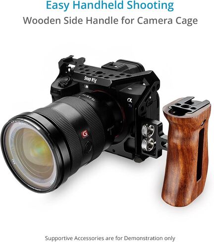Proaim SnapRig Universal Wood Side Handle (1/4"-20 Mount) for Small to Mid-Size DSLR Camera | Adjustable Design with Comfortable & Secure Grip | for Right/Left Hand Use w Camera Cage & Rigs (WSH258) in Saudi Arabia