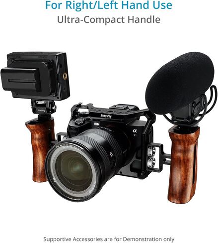 Proaim SnapRig Universal Wood Side Handle (1/4"-20 Mount) for Small to Mid-Size DSLR Camera | Adjustable Design with Comfortable & Secure Grip | for Right/Left Hand Use w Camera Cage & Rigs (WSH258) in Saudi Arabia