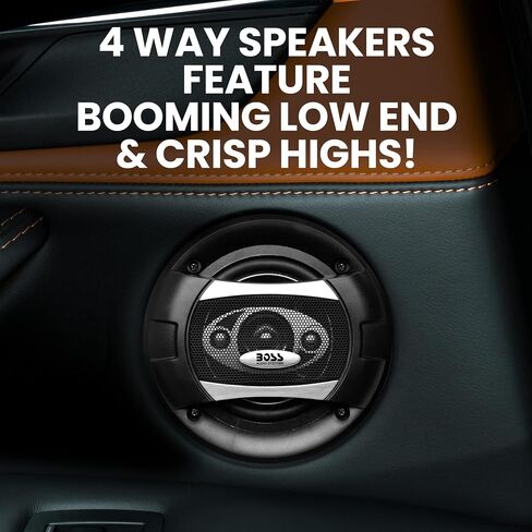BOSS Audio Systems P55.4C Phantom Series 5.25 Inch Car Stereo Door Speakers - 300 Watts Max, 4 Way, Full Range Audio, Tweeters, Coaxial, Sold in Pairs in Saudi Arabia