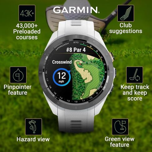 Wearable4U - Garmin Approach S12 Premium GPS Golf Watch, Black and All-in-One Golf Tools Bundle in Saudi Arabia
