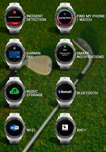 Wearable4U - Garmin Approach S12 Premium GPS Golf Watch, Black and All-in-One Golf Tools Bundle in Saudi Arabia