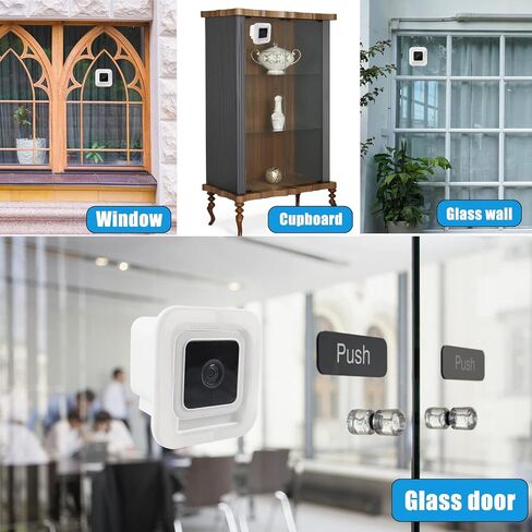 Upgraded 2 Pack Window Mount Compatible with Wyze Cam V3, Stick The Camera on Glass Wall,No Screws Adhesive Tape Mounting Bracket for Single Pane Glass Windows/Doors，White in Saudi Arabia