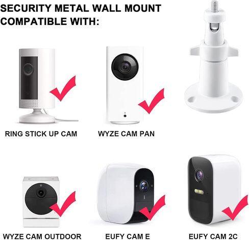 Security Camera Universal Mounting Bracket,Adjustable Indoor/Outdoor Security Wall Metal Bracket, Compatible with Arlo Pro/Pro 2/Pro 3/Pro 4/Ultra/Ultra 2, & with Ring Stick Up Cam Battery (2 Pack) in Saudi Arabia