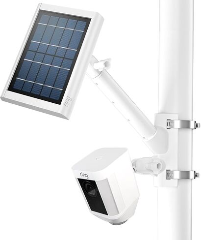 HOLACA 2-in-1 Pole Mounting Bracket for Ring Solar Panel, Spotlight Cam Pro/Plus and Stick Up Cam Battery/Wired Outdoor Mount Accessories for Ring SuperSolar Panel (White) in Saudi Arabia