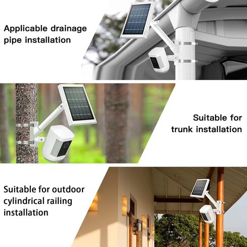 HOLACA 2-in-1 Pole Mounting Bracket for Ring Solar Panel, Spotlight Cam Pro/Plus and Stick Up Cam Battery/Wired Outdoor Mount Accessories for Ring SuperSolar Panel (White) in Saudi Arabia