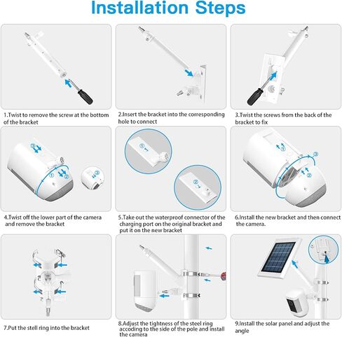 HOLACA 2-in-1 Pole Mounting Bracket for Ring Solar Panel, Spotlight Cam Pro/Plus and Stick Up Cam Battery/Wired Outdoor Mount Accessories for Ring SuperSolar Panel (White) in Saudi Arabia