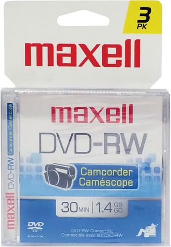 Maxell 567655 DVD-RW Camcorder Rewriteable - 3 Pack Jewel Case in Saudi Arabia