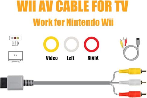 محول سلك طاقة وي 3 في 1 + كيبل وي كيبل فيديو صوتي مركب + شريط مستشعر وي سلكي بالاشعة تحت الحمراء متوافق مع نينتندو وي (ليس لجهاز وي يو) in Kuwait