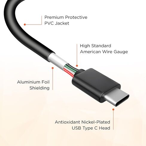 روف كيبل بيانات USB-C التيميت بطول 2.2 قدم لتوصيل R3 وR2-4K برو داش كام بجهاز الكمبيوتر الخاص بك وماك in Kuwait