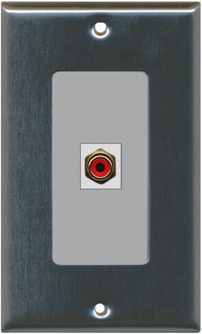 RiteAV - 1 RCA Red لمنفذ مضخم الصوت ولوحة الحائط المزخرفة - أبيض in Kuwait