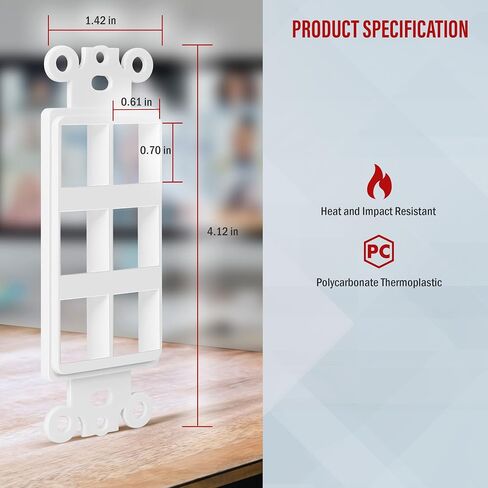 ENERLITES 1-Port Keystone RJ45 Wall Plate Adapter, Multimedia Insert for Decorator Wall Plate, Cat7 Cat6 Cat5 Compatible, for Voice/Data & Audio/Video Multimedia Modules, 6261-W-5PCS, White, 5 pack in Kuwait